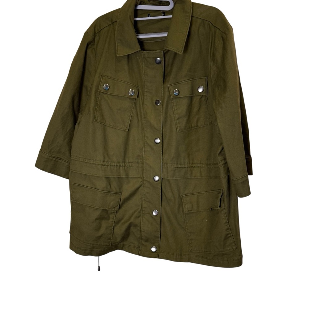Lane Bryant Women’s Olive Green Sporty Cotton Blend Utility Jacket sz 2X